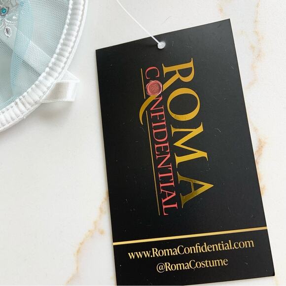 Roma Confidential Snow Queen Snowflake Metallic Sequin Bra Size Small NEW - Picture 13 of 16